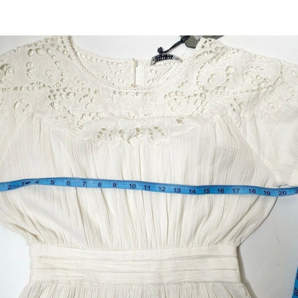 All saints white lace Broderie mini dress size 0 - Picture 10 of 12